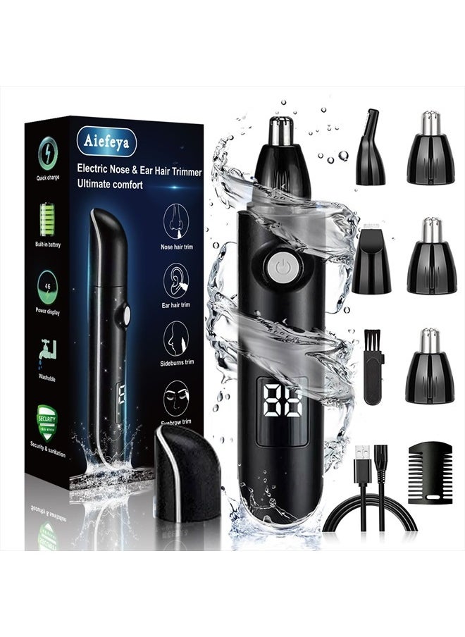 Aiefeya Nose Hair Trimmer for Men, 2024 Professional Painless Eyebrow&Facial&Nose Hair Trimmer for Men Women, IPX7 Waterproof, USB Rechargeable, Easy Cleaning, All-in-ONE Nose Hair Trimmer  - Image 1
