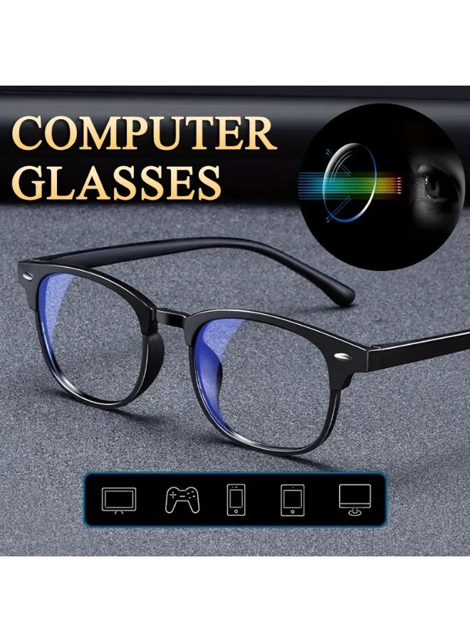 SCENT HOUSE Round Frame PC Glasses For Men & Women - Protect Your Eyes At Work or While Gaming (Includes eyeglass case)
,blue lighe blocking glasses,eyeglasses - Image 1