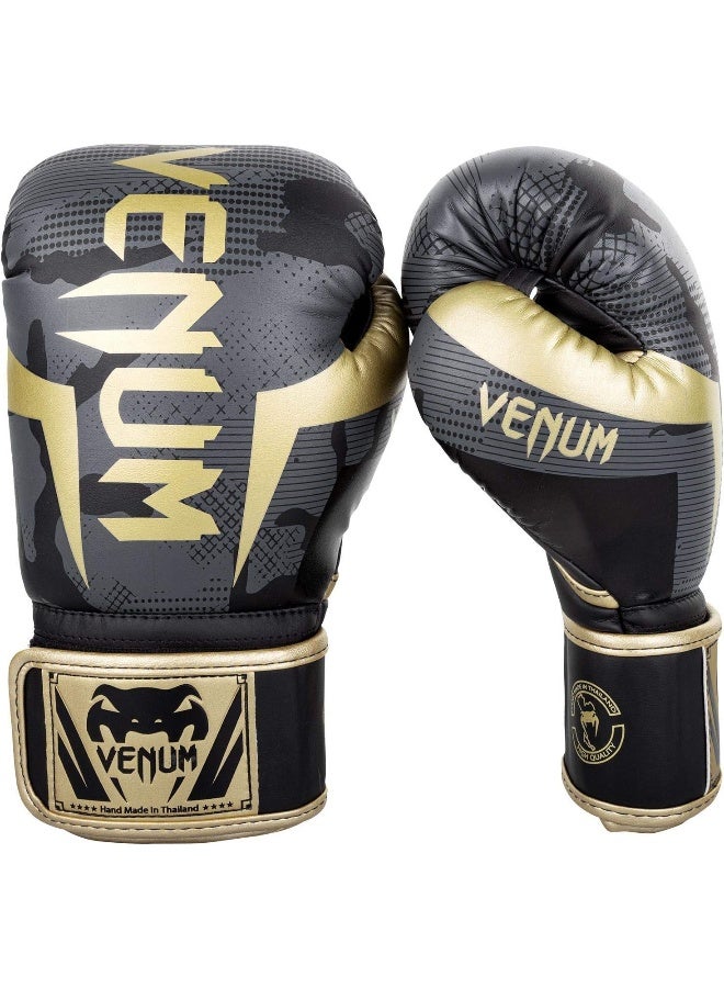 Venum Elite Boxing Gloves - Dark camo/Gold - Image 1