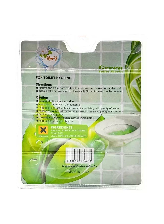Xiang Yi Antibacterial Toilet Blocks Green- 9pcs - Image 2