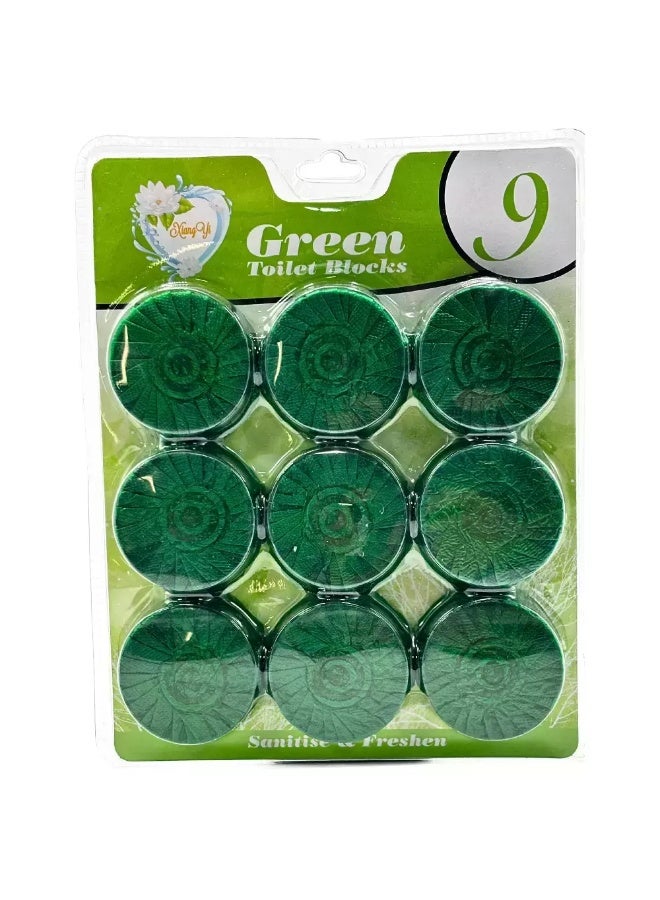 Xiang Yi Antibacterial Toilet Blocks Green- 9pcs - Image 1
