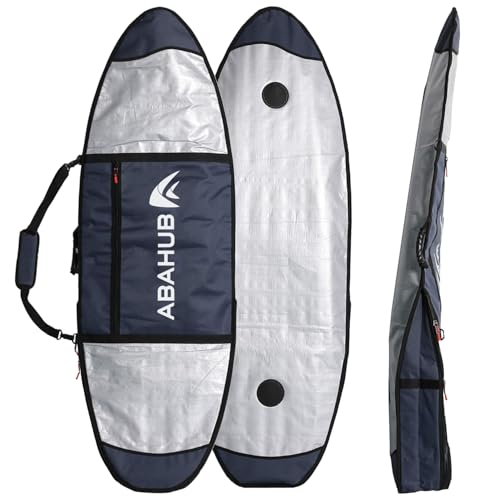 Abahub Premium 6'0 x 22 Surfboard Travel Bag, Foam Padded Surf Board Cover, Shortboard Carrying Bags for Surfing, Outdoor, Airplane, Car, Truck, DarkBlue… - Image 1