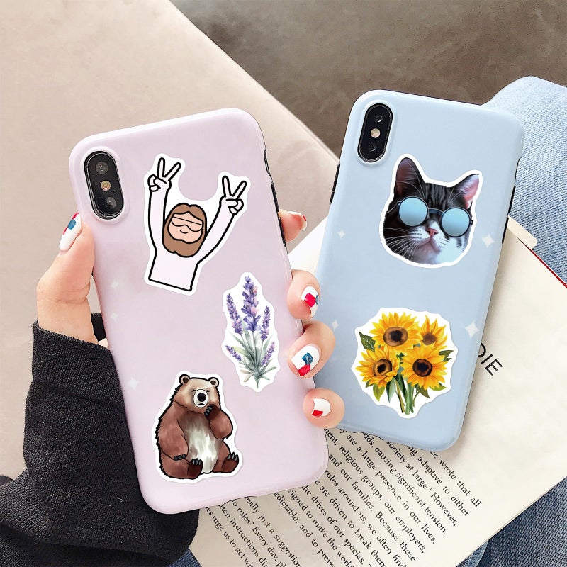 PIGBIT 50-Piece Cute & Artistic Nature Stickers - Waterproof Vinyl Animals, Flowers, Mushrooms, Galaxies, Retro Aesthetic Stickers for Laptops, Water Bottles, Scrapbooking - Image 4
