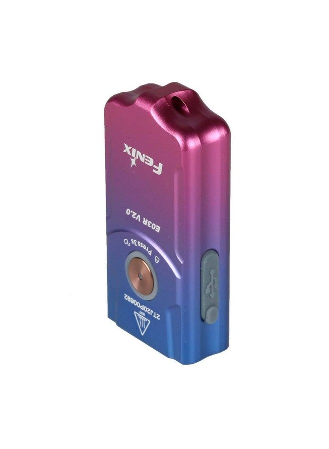 fenix فينيكس E03R v2.0 مصباح يدوي مع حلقة مفاتيح، رمادي، 500 لومن ساطع قابل لإعادة الشحن عبر USB-C مع LED أحمر (نيبولا) - Image 4