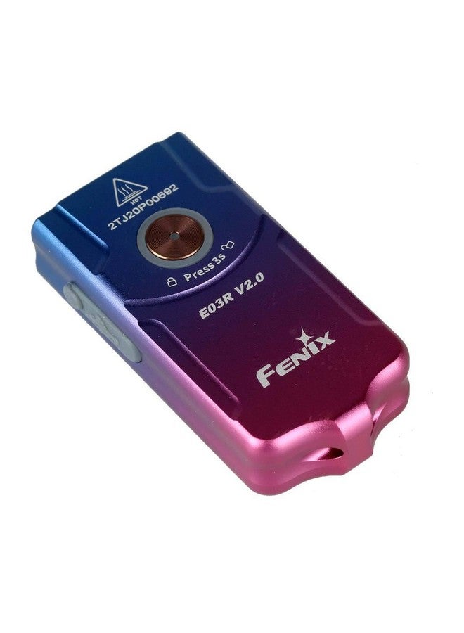 fenix فينيكس E03R v2.0 مصباح يدوي مع حلقة مفاتيح، رمادي، 500 لومن ساطع قابل لإعادة الشحن عبر USB-C مع LED أحمر (نيبولا) - Image 3