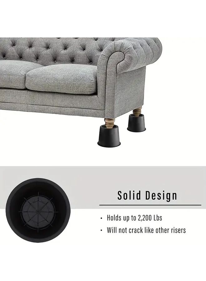 6 Packs Heavy Duty Furniture Stands 4 Inches Round Bed Legs 2200 Lbs Capacity - Image 4