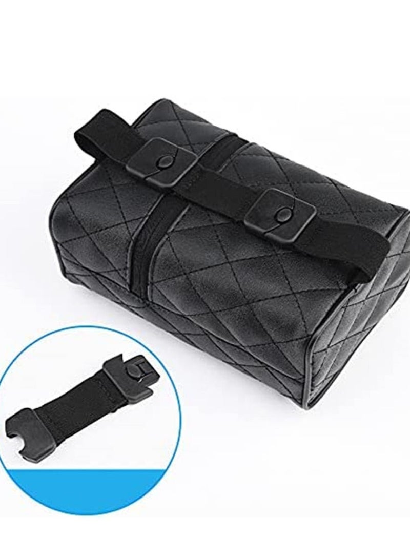 Generic Car Leather Tissue Holder for Car Back Seat Headrest Hanging Tissue Boxes Holder Case Multi-use Car Tissue Paper Holder  - Image 3
