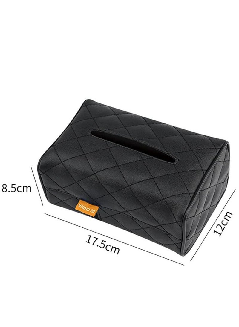Generic Car Leather Tissue Holder for Car Back Seat Headrest Hanging Tissue Boxes Holder Case Multi-use Car Tissue Paper Holder  - Image 4