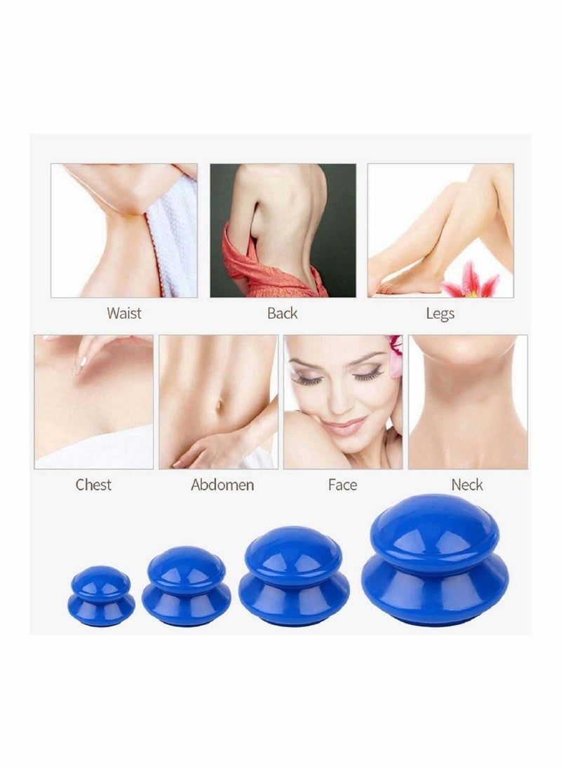 Y&D - Silicone Cupping Therapy Set 4PCS Massage Vacuum Cups, Anti Cellulite Acupuncture Massager Cup Kit, Portable Face Body - Image 1