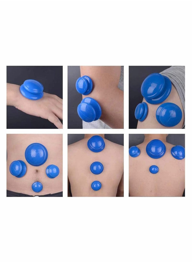Y&D - Silicone Cupping Therapy Set 4PCS Massage Vacuum Cups, Anti Cellulite Acupuncture Massager Cup Kit, Portable Face Body - Image 1