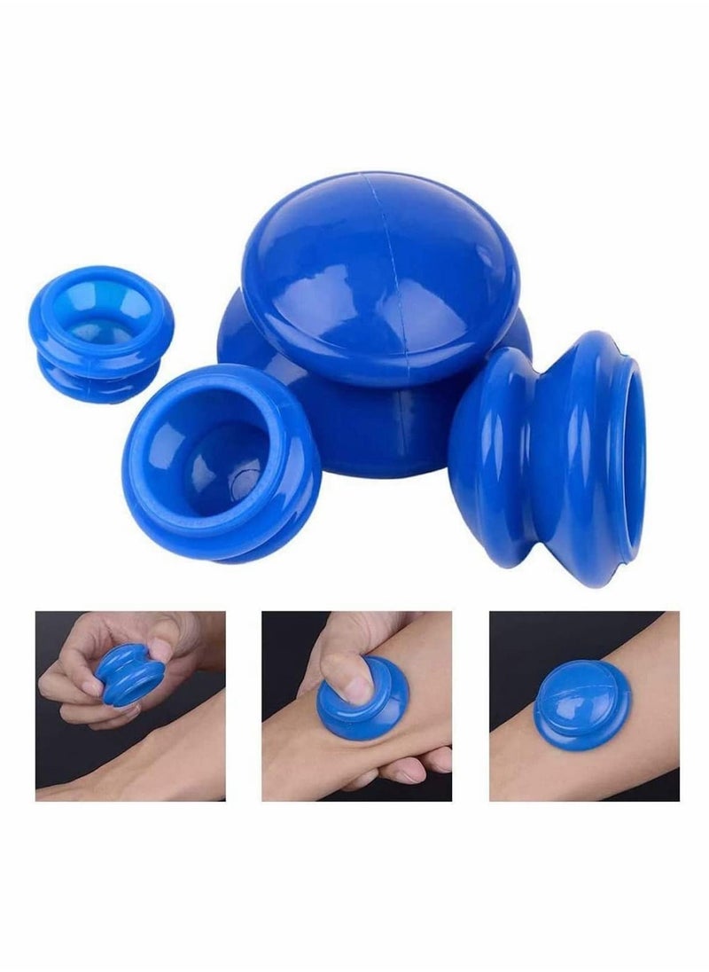 Y&D - Silicone Cupping Therapy Set 4PCS Massage Vacuum Cups, Anti Cellulite Acupuncture Massager Cup Kit, Portable Face Body - Image 1