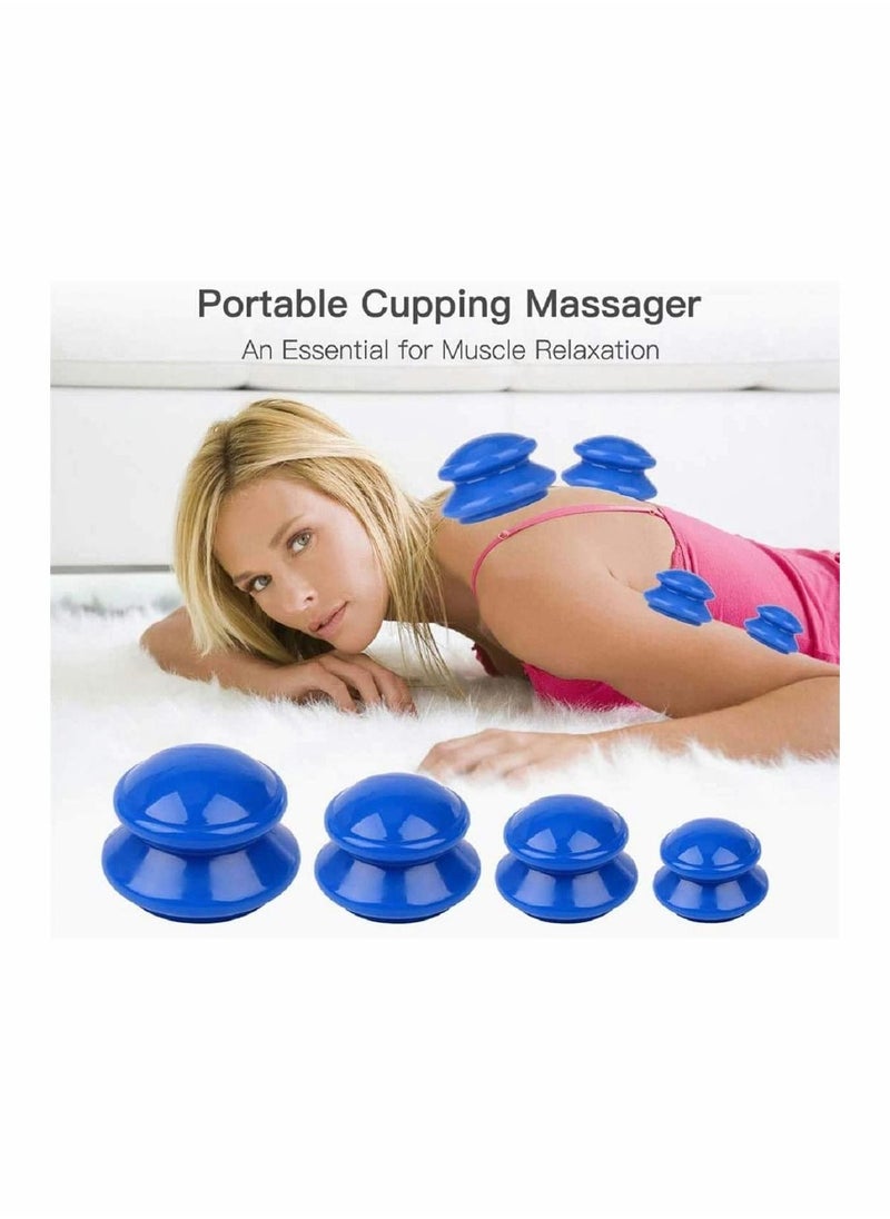 Y&D - Silicone Cupping Therapy Set 4PCS Massage Vacuum Cups, Anti Cellulite Acupuncture Massager Cup Kit, Portable Face Body - Image 1
