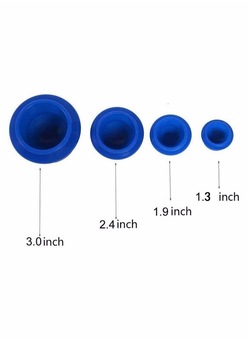 Y&D - Silicone Cupping Therapy Set 4PCS Massage Vacuum Cups, Anti Cellulite Acupuncture Massager Cup Kit, Portable Face Body - Image 1