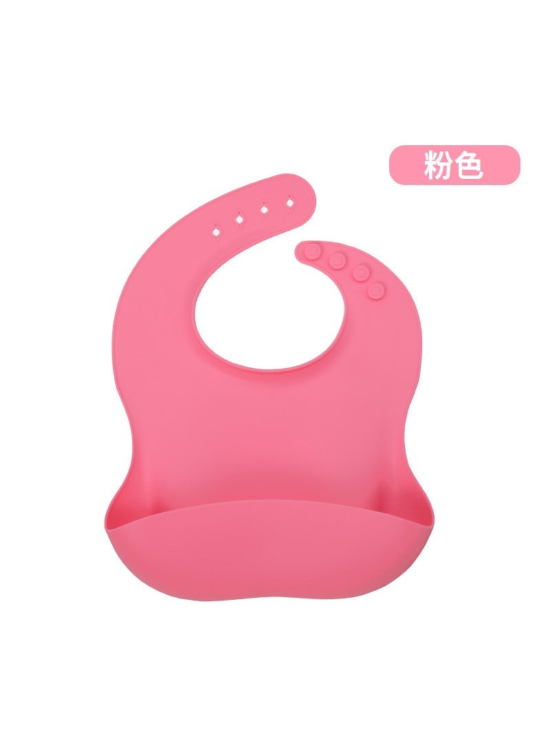 Arabest Babys Special Food Pocket Dinner Sipper Wash-Free Sipper Waterproof Dirty Splash-Proof Childrens Bib Silicone Bib Pink
