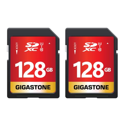 GIGASTONE 128GB SD Card 2Pack UHSI U1 Class 10 SDXC Memory Card High Speed Full HD Video Digital Camera Full Size SD Card - Image 1