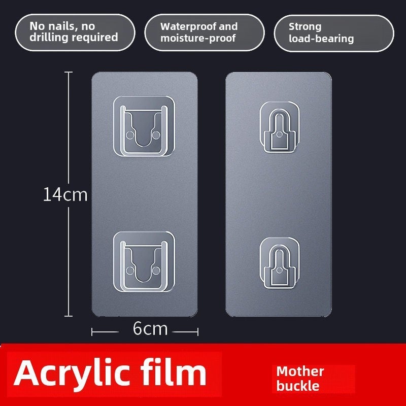 Strong Adhesive Waterproof Non-Drill Wall Hooks Foreign trade twin female buckle vertical row set