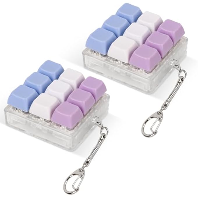 Sumgsn 2 Pcs Keyboard Fidget Toy, Fidget Clicker Keyboard Keychain, Loud Keyboard Fidget for Adult to Relife Stress Pass Time - Image 1