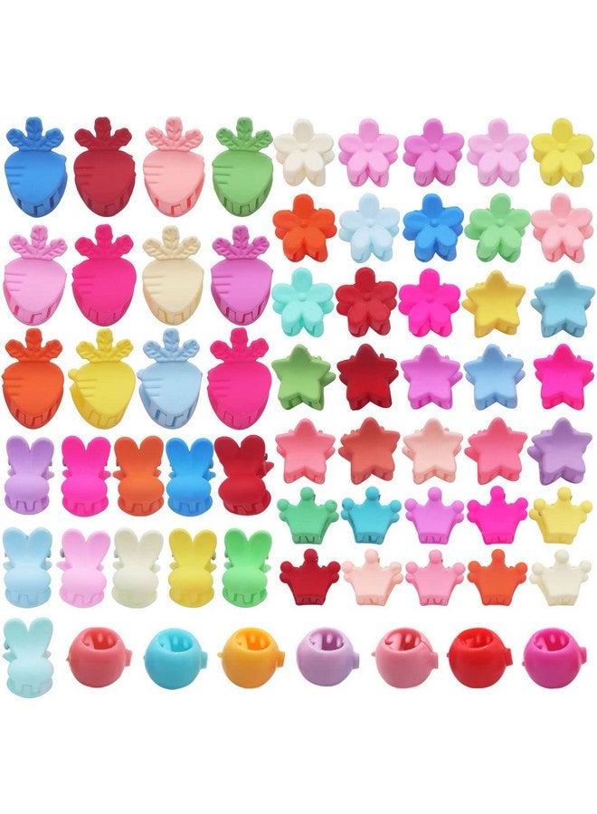 FZBNSRKO 100pcs Mini Hair Claw Clips Colorful Cartoon Animals/Vegetables/Flower Mini Hair Claw Clips Small Barrettes for Baby Girls Toddlers Teens Kids(Random Style) - Image 1