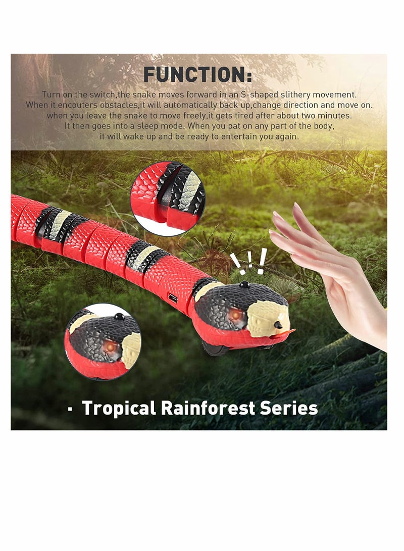 KASTWAVE Interactive Cat Toy Snake, Realistic Simulation Smart Sensing Snake Toy, USB Rechargeable, Automatically Sense Obstacles and Escape, Tricky Snake Cat Toys for Indoor Cats Dogs (Pink) - Image 5