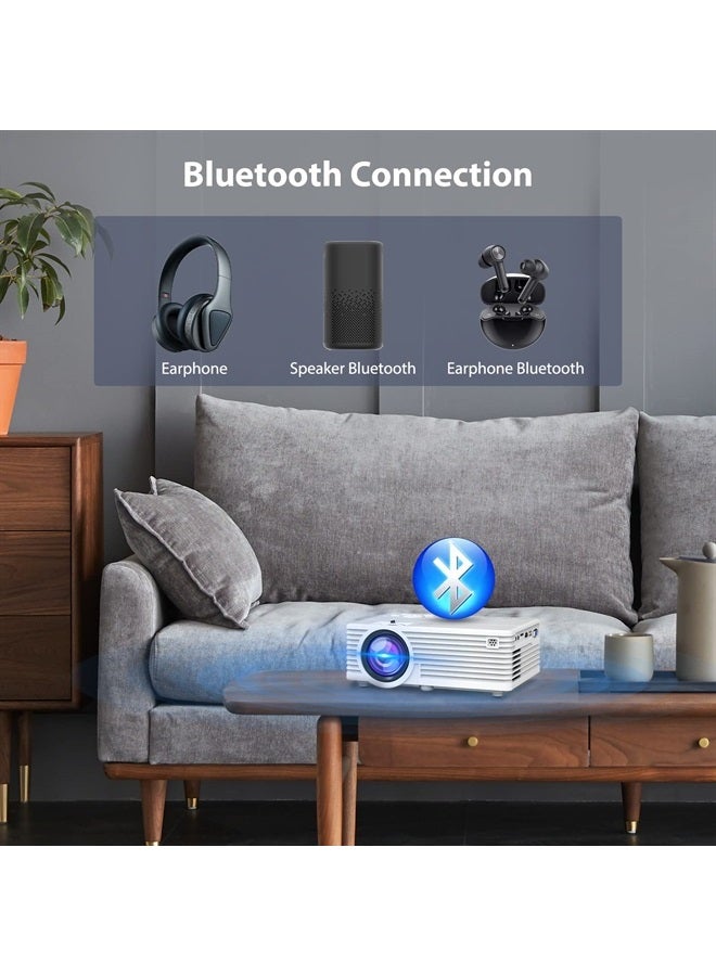 2023 Updated Video Projector with WiFi and Bluetooth, 9500L Full HD 1080P Supported Home Movie projector, Portable Outdoor Home Theater Compatible with HDMI, USB, TV Stick, Smartphone, Laptop