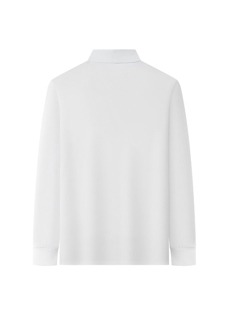 Men's Long Sleeve Shirt Breathable Casual Button Collared T-Shirt Classic Fit Golf Top Pullover Tee - Image 2