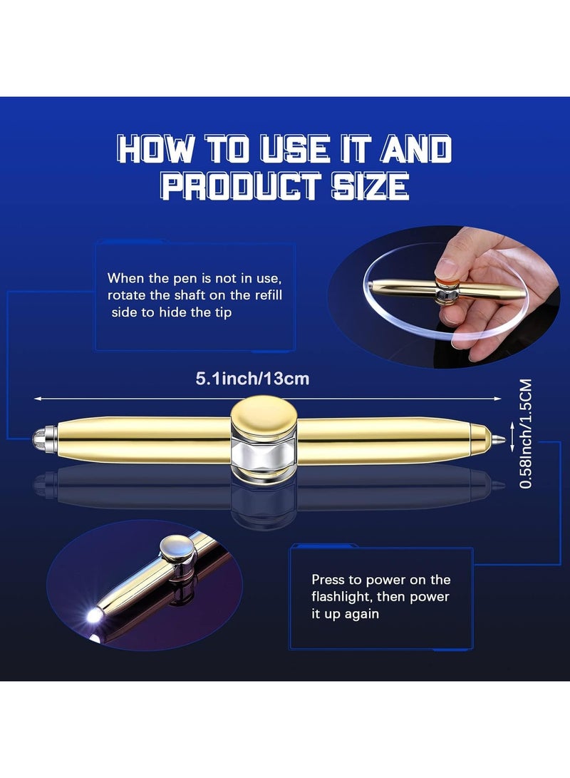 عام "أقلام دوارة للأصابع (قطعتان) مع ضوء LED، أقلام حبر جاف دوارة لرواد الأعمال والطلاب، أقلام هدايا مضادة للتوتر." - Image 2