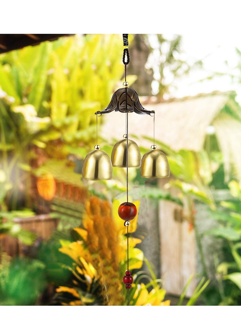 SOLARAE Wind Chimes, Vintage Metal Wind Chime Bells Chinese Feng Shui Lucky Bell Hanging Ornament for Home Outdoor Indoor Decor Garden Hanging  Decoration 3 Pieces - Image 5