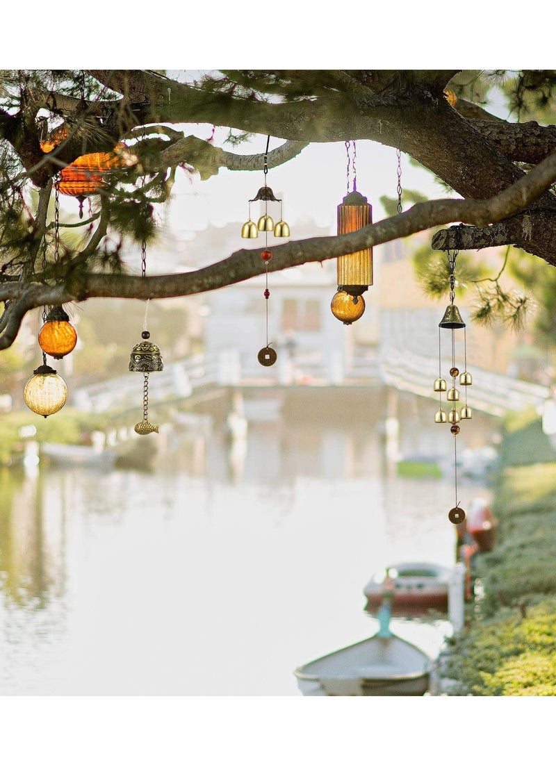 SOLARAE Wind Chimes, Vintage Metal Wind Chime Bells Chinese Feng Shui Lucky Bell Hanging Ornament for Home Outdoor Indoor Decor Garden Hanging  Decoration 3 Pieces - Image 4