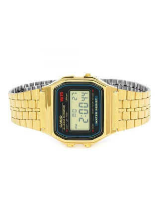 CASIO Vintage A159WGEA-1 Digital Watch for Men & Unisex | Gold-Tone Stainless Steel Band | Water Resistant, Alarm Chronograph, LED Light | Classic Retro Casual Wrist Watch - view 3