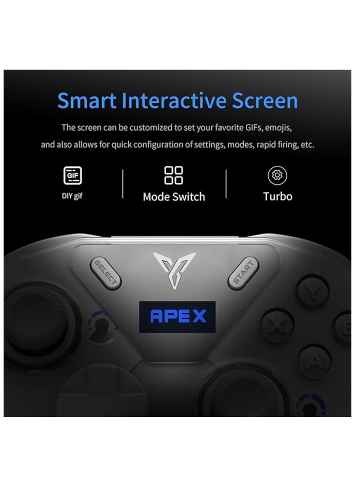 فلاي ديجي FLYDIGI APEX 4 وحدة تحكم الألعاب قوة ردود الفعل الزناد عصا التحكم سبيكة قابلة للتعديل بالقوة شاشة LED ملونة كاملة 1500 مللي أمبير 1000 هرتز معدل الإبلاغ ستيريو اهتزاز تلفزيون / أندرويد / كمبيوتر محمول  - Image 5