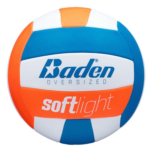 Baden | Softlight VXT2 | No Sting FlexFoam Cover | Youth Oversized Training Volleyball | K-5 Youth Players | 20% Larger + Lighter | Orange/Blue/White | Official Ball of BYOP - Image 1