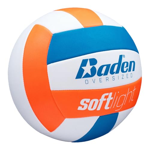Baden | Softlight VXT2 | No Sting FlexFoam Cover | Youth Oversized Training Volleyball | K-5 Youth Players | 20% Larger + Lighter | Orange/Blue/White | Official Ball of BYOP - Image 2