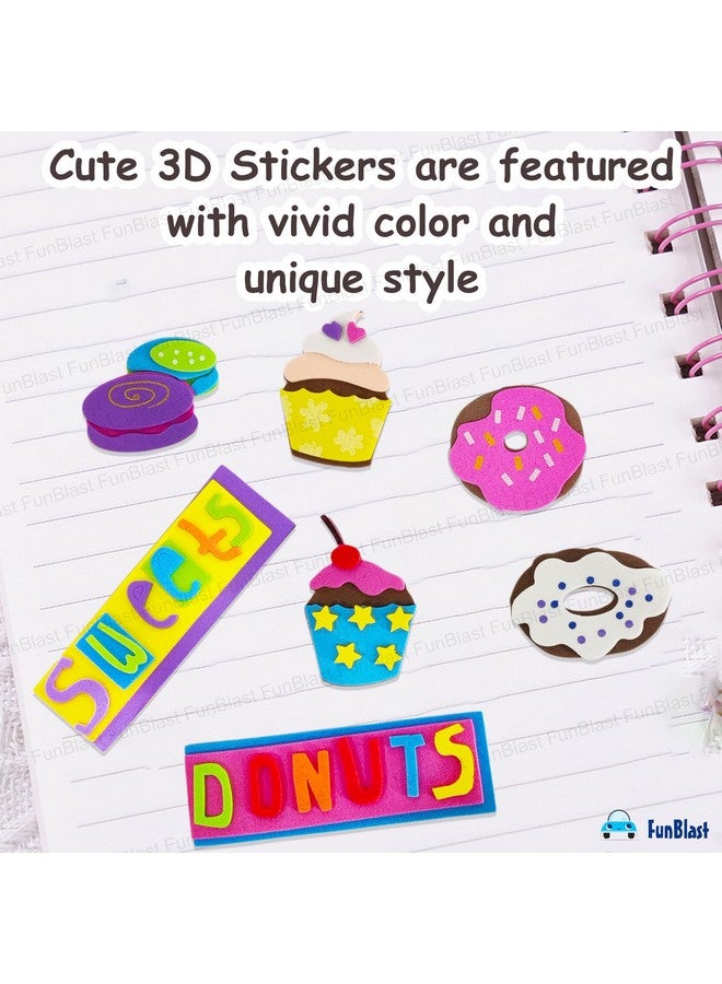 FunBlast Foam Stickers - 3D Self Adhesive Puffy Stickers for Kids, Sweets Theme Stickers for Art and Craft Work, Scrap Booking, Decoration, Project Work for Kids - Multicolor - Image 5