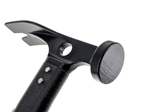 SE 12" Black Aluminum Claw Hammer with Tent Peg Remover - 13oz, Carbon Steel Head, Wide Digging Claw, Flat Face, Safety Hand Strap - Ideal for Camping & Outdoor Use - Image 4