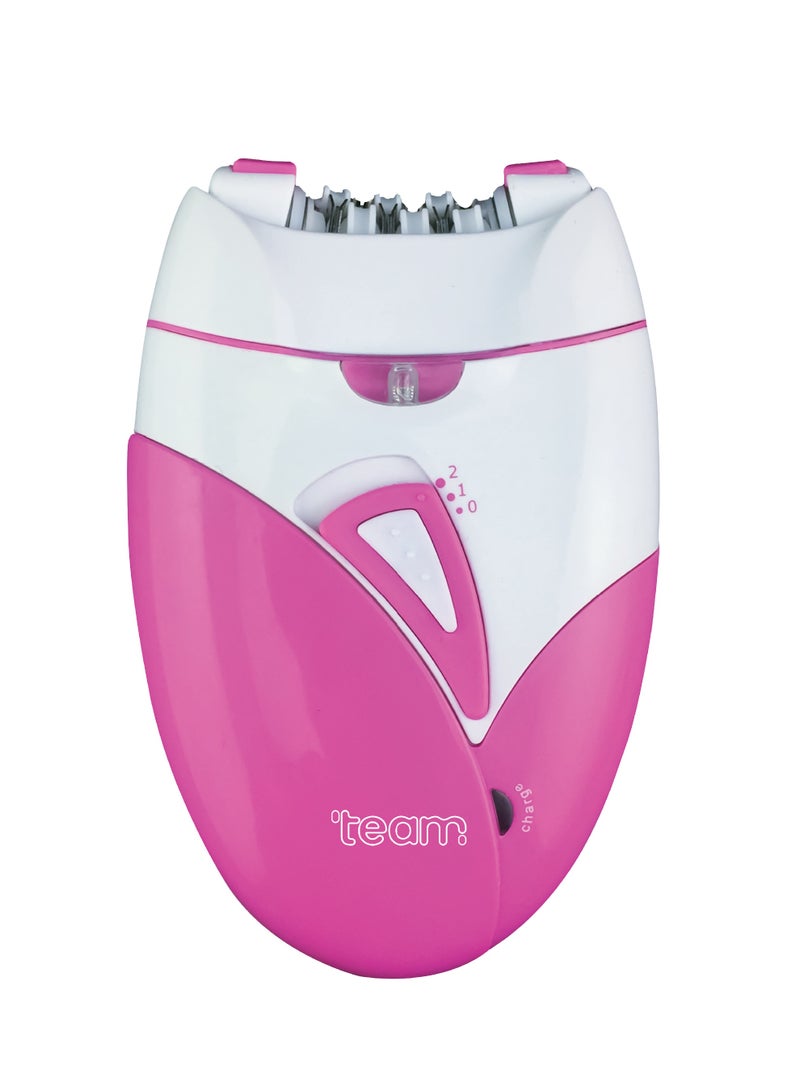 TEAM Rechargeable Lady Epilator TM‑803 for Women – 2-Speed Hair Removal Device with Ceramic Discs, Active Massage System, USB Charging, LED Indicator – Smooth Legs, Arms, Underarms & Bikini Line - Image 1