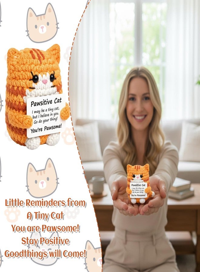 CZFSWT Emotional Support Cat, Crochet Cat, Positive Crochet Animals Suitable for Desk Decoration, Gift for Special Occasions - Image 4