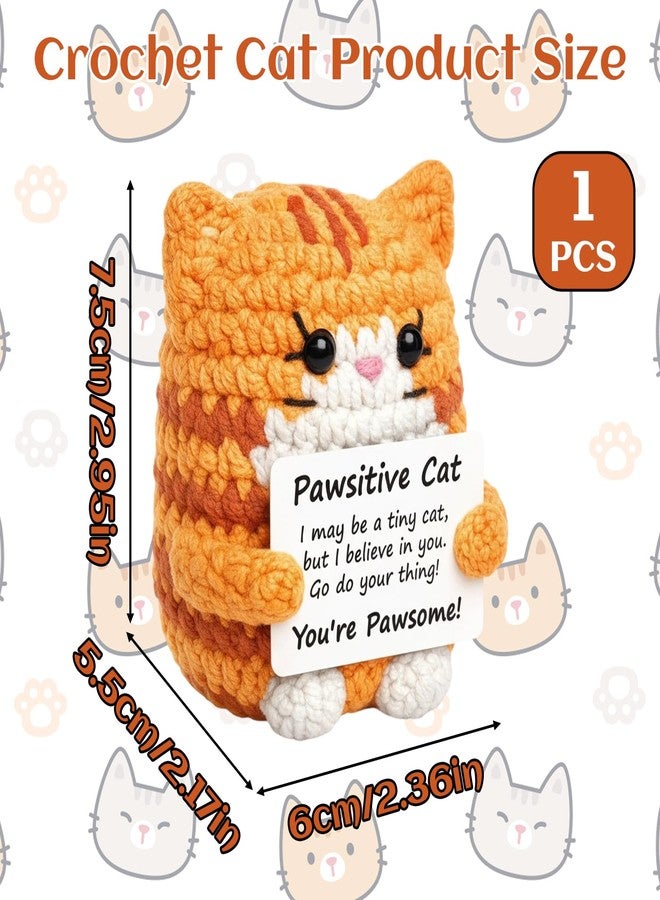 CZFSWT Emotional Support Cat, Crochet Cat, Positive Crochet Animals Suitable for Desk Decoration, Gift for Special Occasions - Image 2