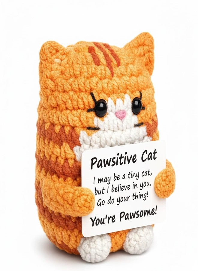 CZFSWT Emotional Support Cat, Crochet Cat, Positive Crochet Animals Suitable for Desk Decoration, Gift for Special Occasions - Image 1