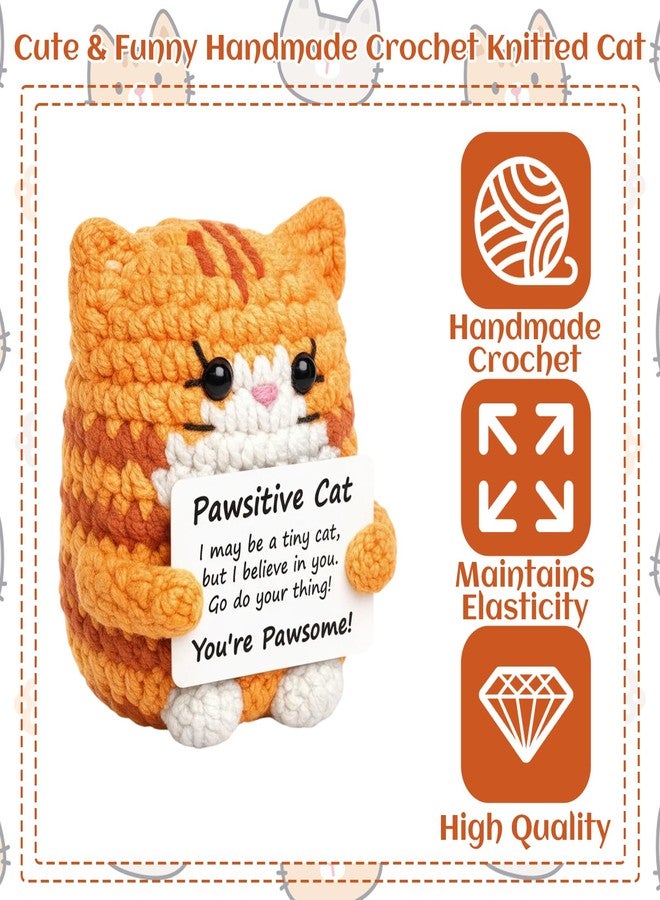CZFSWT Emotional Support Cat, Crochet Cat, Positive Crochet Animals Suitable for Desk Decoration, Gift for Special Occasions - Image 5