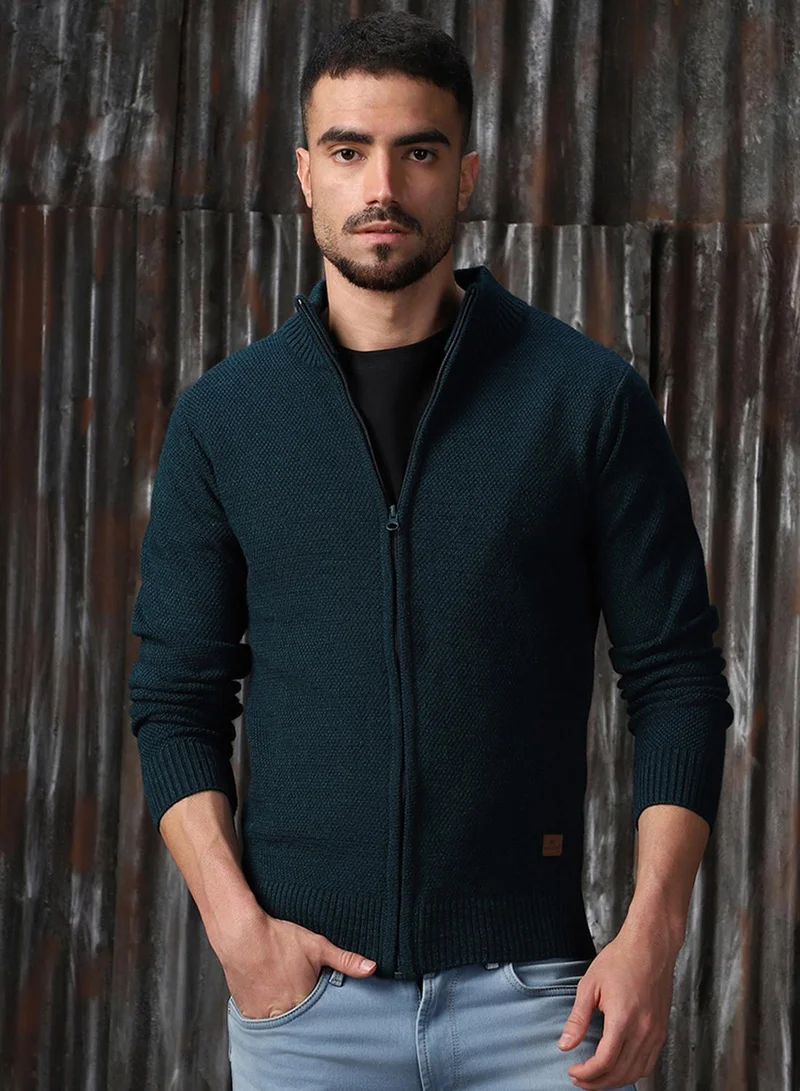 HIGH STAR Teal Men's Teal 100% Acrylic Solid Regular Fit Sweater for Men | Best Price UAE