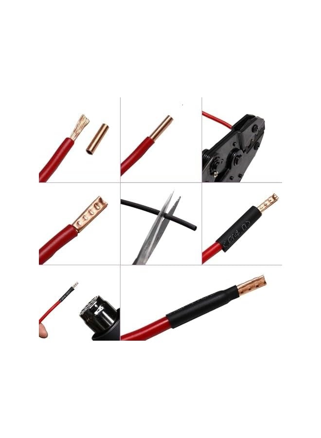 erorex Wire Ferrules Kit, 970 Pcs Non Insulated Crimp Connector, Tinned Copper Electrical Cable Pin Cord End Terminal Assortment Kit,Wire Crimp Connectors with 48 Pcs Heat Shrink Tubing - Image 2