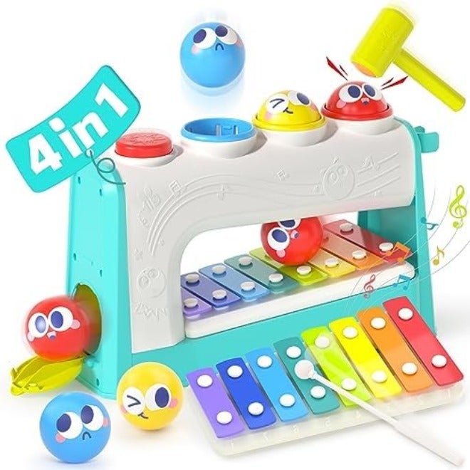 HOLA 4-in-1 Musical Xylophone Toy for Toddlers - Birthday Gift, Montessori Learning, Early Education - Image 3