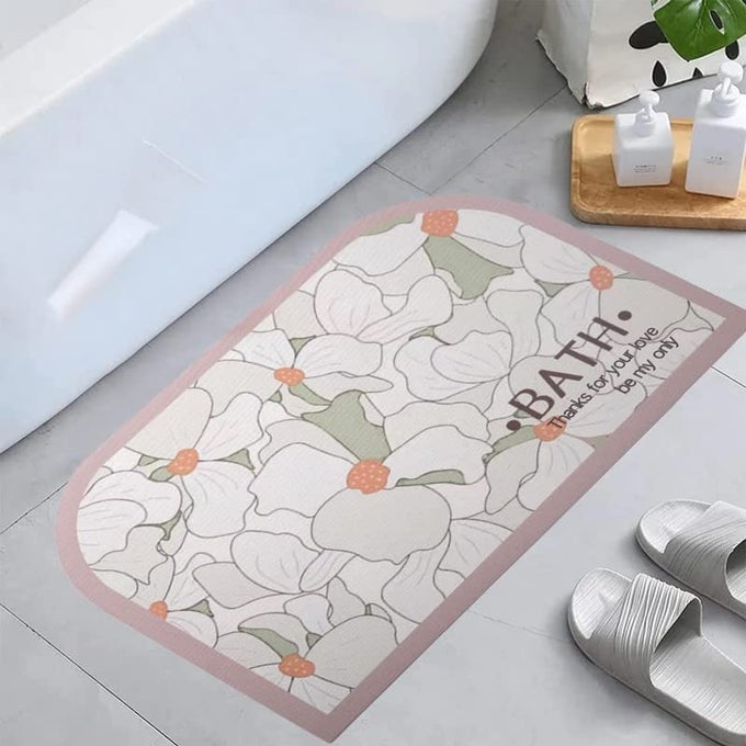 SILICONE BATHROOM MAT DIATOMITE ANTISLIP BATH MAT QUICK DRYING ABSORBENT FLOOR MAT FOR BEDROOM KITCHEN HALLWAY ENTRYWAY DOORMAT NONSLIP CUSHION BATHROOM RUGS 60 X 40 CM ABSTRACTSEMI CIRCLE