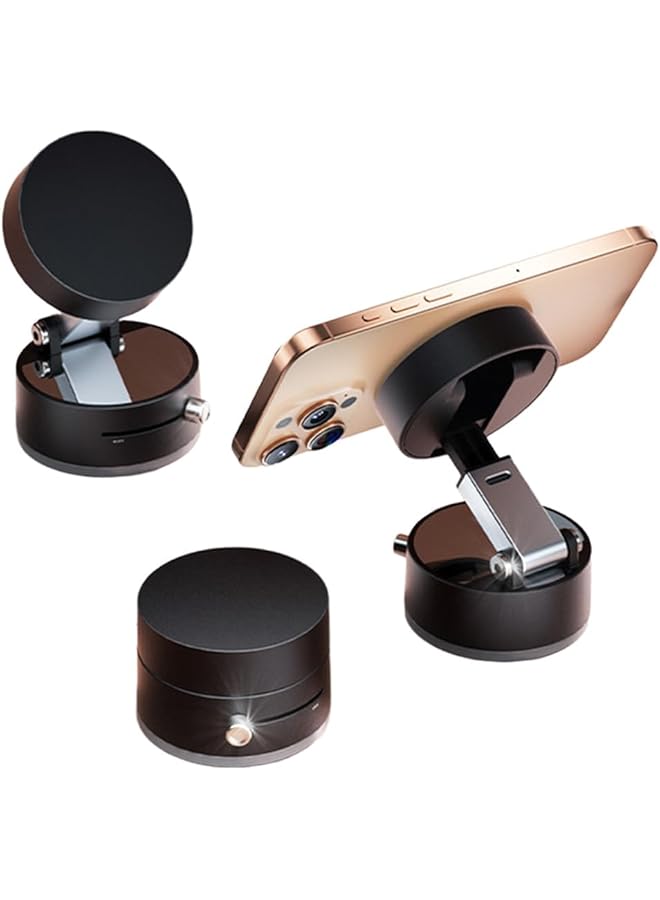 Green Tiger Foldable Magnetic Vacuum Phone Holder, Magnetic Vacuum Car Phone Holder, 180° Suction Double-Sided Swivel Stand for iPhone/Android, Car/Gym/Kitchen/Hands-Free(Black) - Image 1