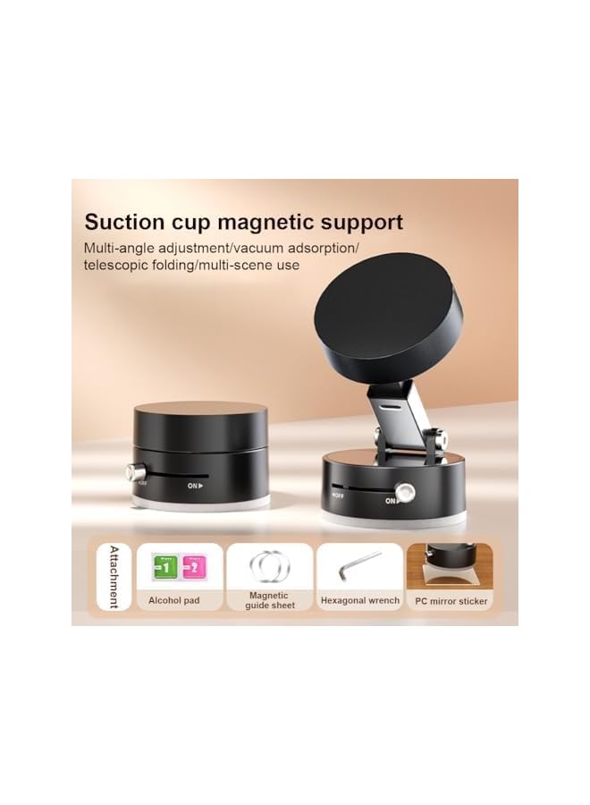 Green Tiger Foldable Magnetic Vacuum Phone Holder, Magnetic Vacuum Car Phone Holder, 180° Suction Double-Sided Swivel Stand for iPhone/Android, Car/Gym/Kitchen/Hands-Free(Black) - Image 5