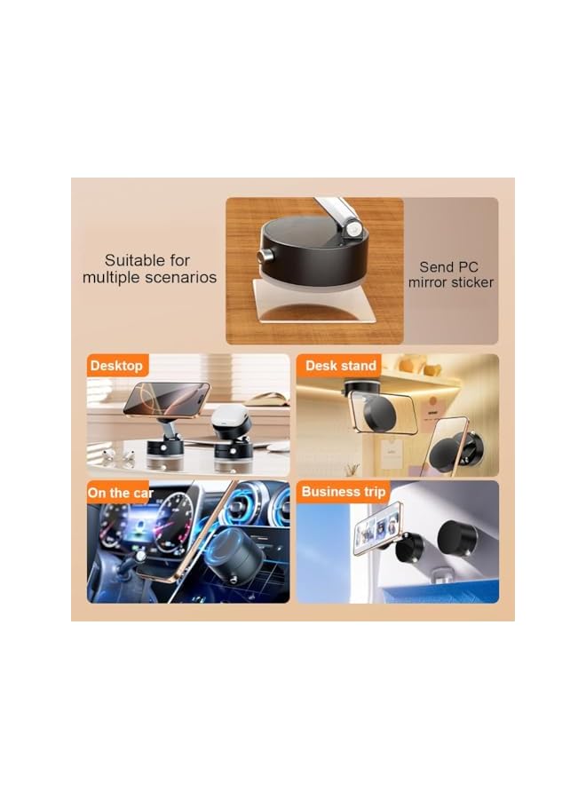 Green Tiger Foldable Magnetic Vacuum Phone Holder, Magnetic Vacuum Car Phone Holder, 180° Suction Double-Sided Swivel Stand for iPhone/Android, Car/Gym/Kitchen/Hands-Free(Black) - Image 4