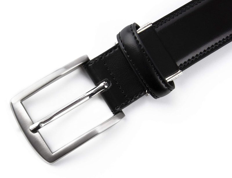 CONTACTS حزام دبابيس جلد طبيعي للرجال من كونتاكتس | حزام جلد للرجال بتصاميم كلاسيكية للعمل والأعمال غير الرسمية - Image 4