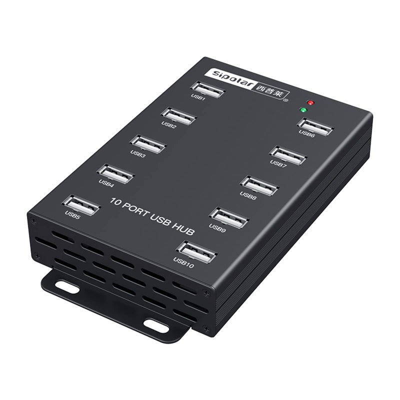 Sipolar-USB Hub- 10 Ports USB Data Hub-Industrial USB Powered Hub - USB 2.0 Hub for Mining, Bitcoin Miner - Image 1