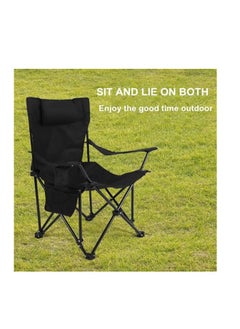 Portable Outdoor Camping Chair Beach Armchair Sitting and Lying Dual-Purpose with Cup Holder Net Bag Beach Folding Chair Fishing Chair Black - pzsku/ZF7840A52AFB453CC674AZ/45/_/1737818093/c3087c53-77de-4729-8933-90eb8fe3fdae