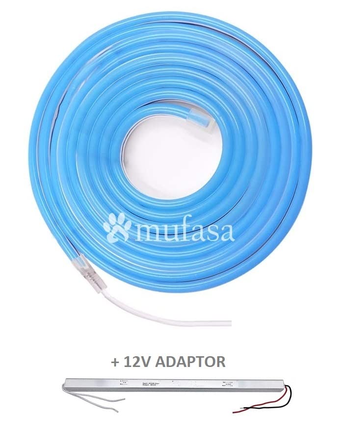 Mufasa 12V DC LED Neon Light, 6MM Waterproof Indoor Outdoor Decoration Light Flexible with Adaptor, Best for Diwali, Christmas, Navratri Festivals, Bedroom, Gaming Room (Blue) (5 Meter) - Image 4
